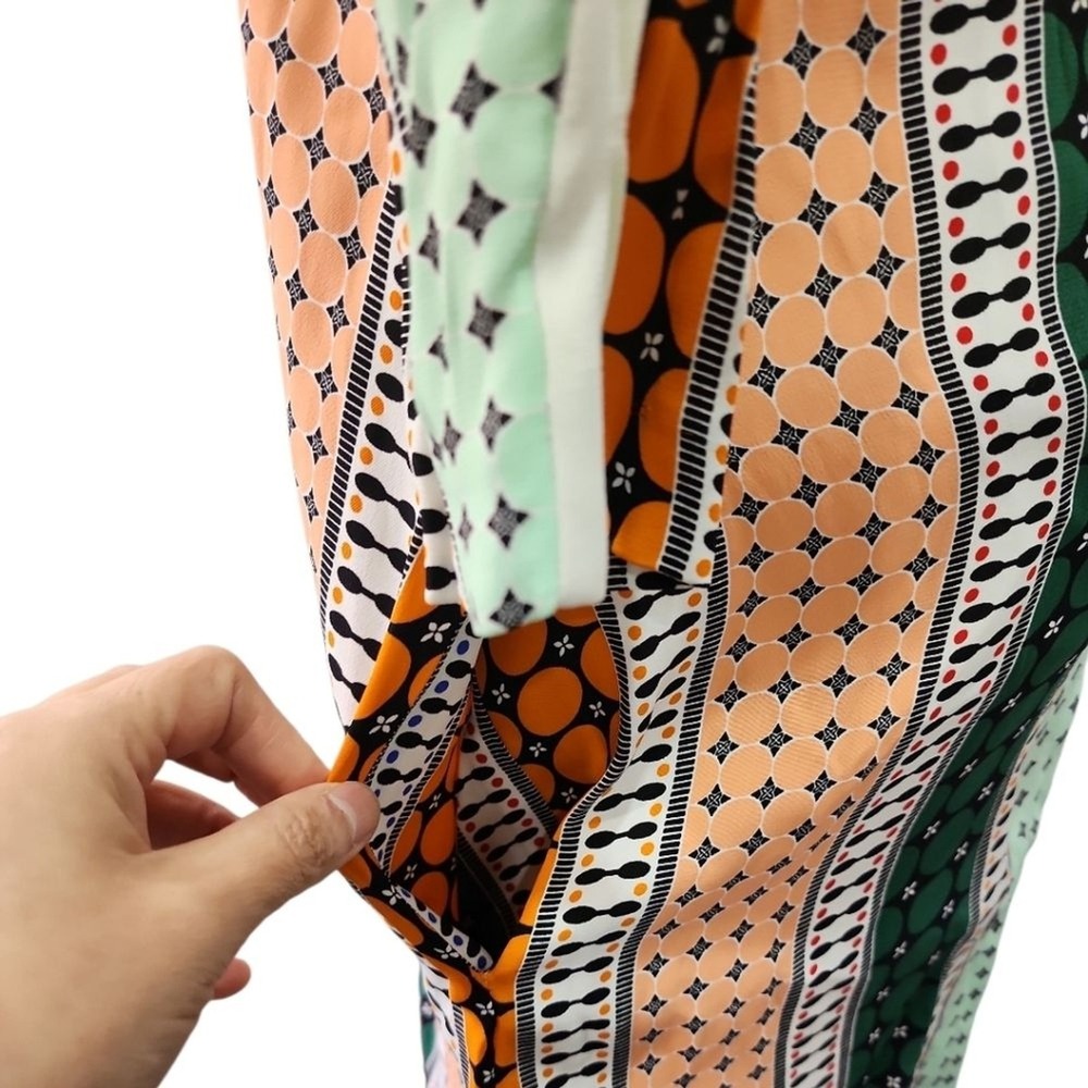 Sandro Shift Dress Womens (1) US XS - Multi Geometric Stripe Boho Chic Designer - Picture 9 of 13